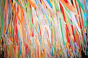 Various colored paper tassels for decoration