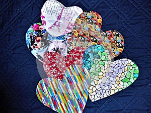 Various Colorful Hearts