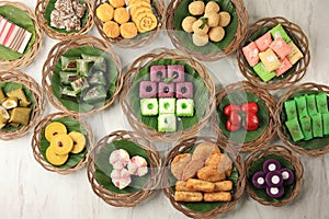 Various Colorful Jajan Pasar, Traditional Indonesian Snack photo