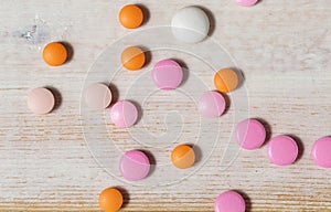 Various colorful pills and capsules