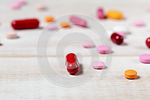 Various colorful pills and capsules