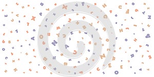 Various Colorful Random Randomly Placed and Sized Letters Pattern - Texture, Background