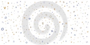 Various Colorful Random Randomly Placed, Sized and Oriented Letters Pattern - Texture, Background, Design Element