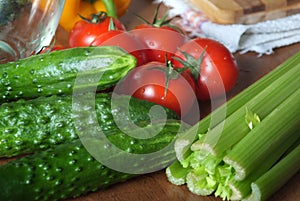 Various colorful raw vegetables