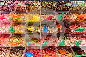 Various Colorful Sweet Jelly For Sale In Candy Store