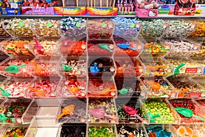 Various Colorful Sweet Jelly For Sale In Candy Store