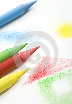Various colors crayons