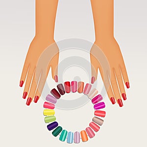 Various colors of nail varnish