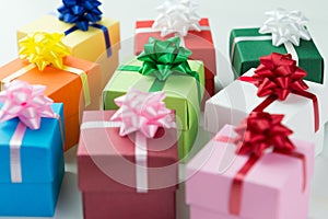 Various colour gift boxes