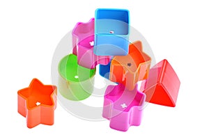 Various coloured blocks for shape sorter toy photo