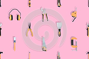 Various construction tools on an isolated background.