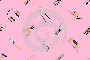 Various construction tools on an isolated background.