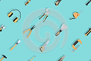 Various construction tools on an isolated background.