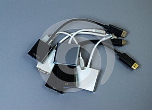 various converter cables adapters for computers and smartphones