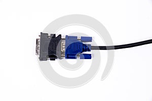 various converter cables adapters for computers and smartphones HDMI VGA USB DVI DP isolated on white