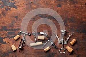 Various corkscrews and wine corks