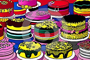 Various cream cakes