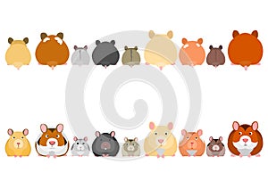 Cute hamsters in a row photo