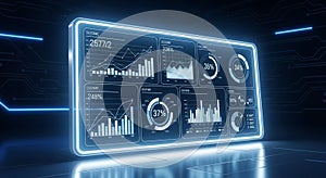 Various data visualizations including bar graphs line charts and pie