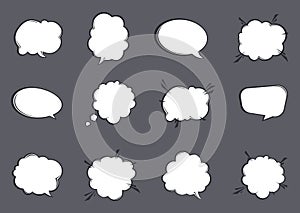 Various dialog clouds. Set of various text bubbles. Set speech bubbles. Dialog clouds