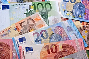 Various different Euros background photo