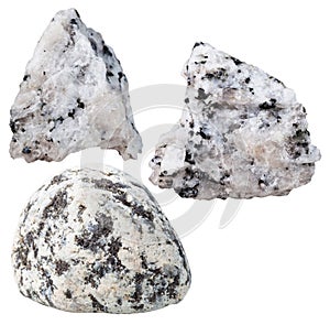 Various diorite mineral gem stones and rocks photo