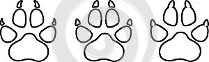 Various dog paws, dogs and paw stickers label