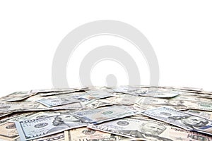 Various dollar notes background