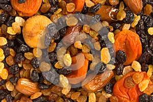 Various dried fruits close-up
