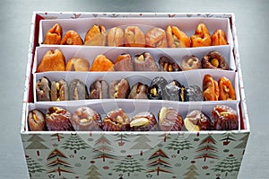 Various dried fruits with nuts