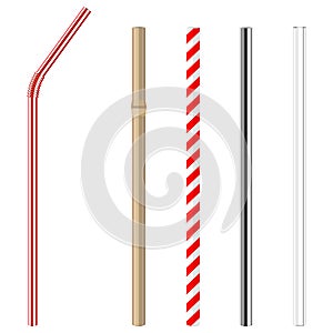 Various drinking straws