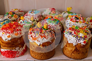 easter cake with eggs and icing