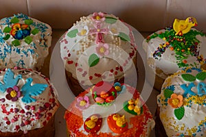 Various easter cupcake on a plate