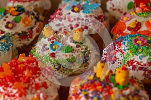 Various easter  cupcake on a plate