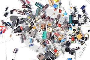 Various electronics parts and components