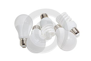 Various energy saving electric lamps of different types