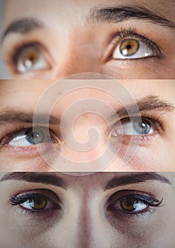 Various eyes in series of three