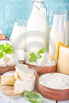 Various farm dairy products