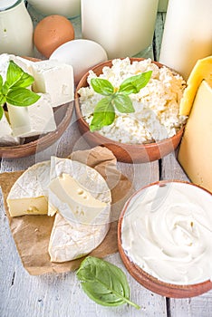 Various farm dairy products