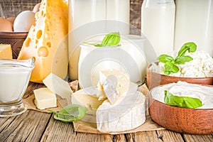 Various farm dairy products