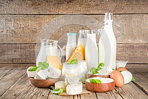 Various farm dairy products