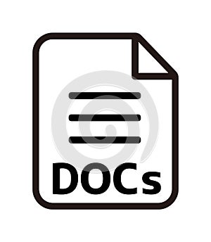 Various file type vector icon illustration Docs, document