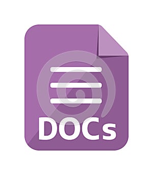 Various file type vector icon illustration Docs, document