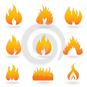 Various flame and fire icons