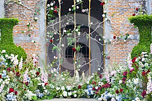 Various of flowers decoration vintage style as for wedding ceremony