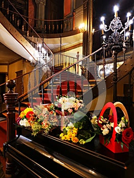 Various flowers on piano indoor