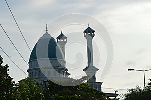various forms of domes and minarets of mosques in lombok
