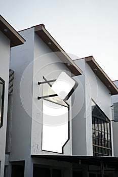 Various forms of signboards in front shop