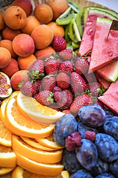 Various fresh fruits on a plate