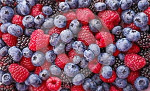 Various fresh summer berries texture